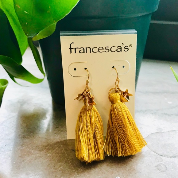 Francesca's Collections Jewelry - NWT Mini Gold Tassel w/ Gold Stars Earrings